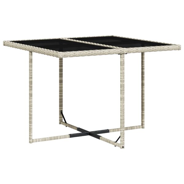 vidaXL spisebordss&aelig;t til haven 9 dele med hynder polyrattan lysegr&aring;