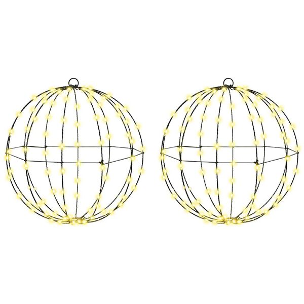 vidaXL Bold med 192 LED'er 2 pcs Varm hvid 40 x 40 x 43,5 cm Metal