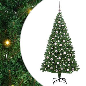 vidaXL Kunstigt juletr&aelig; med stativ Gr&oslash;n 210 cm PVC og St&aring;l og Plastik