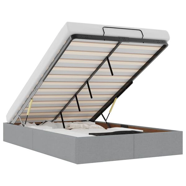 vidaXL osmannisk sengeramme uden madras 120x190 cm stof lysegrå