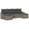 vidaXL Sofa S&aelig;t med pude 6 pcs polyrattan