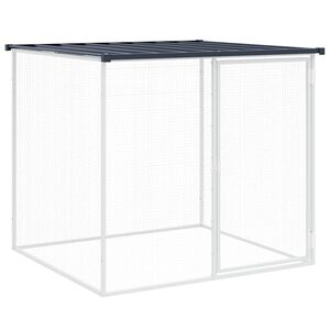 vidaXL h&oslash;nsehus med tag 103x98x90 cm galvaniseret st&aring;l antracitgr&aring;