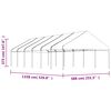 vidaXL pavillon med tag 13,38x5,88x3,75 m polyethylen hvid