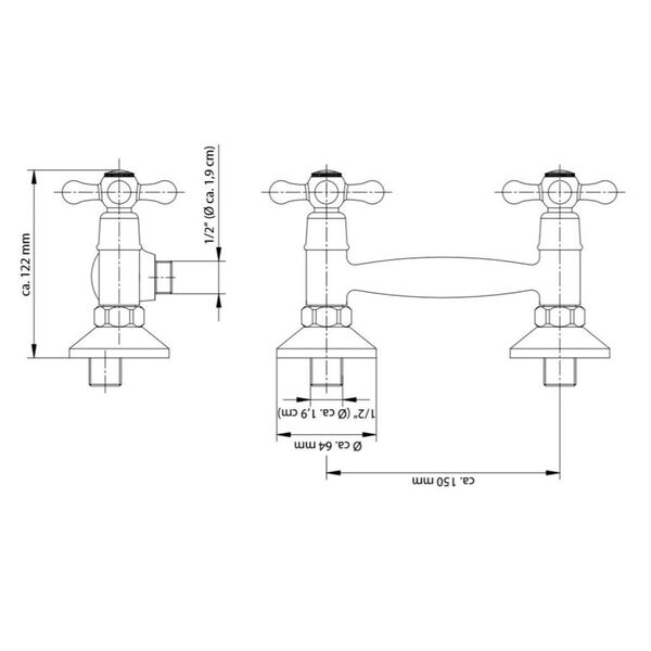 SCH&Uuml;TTE blandingsbatteri til brus med h&aring;ndbruser og 2 greb ELK krom