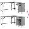 vidaXL skrivebord 141x141x75 cm konstrueret træ grå sonoma-eg