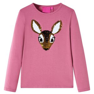 vidaXL Lang&aelig;rmet T-shirt til b&oslash;rn str. 92 pink