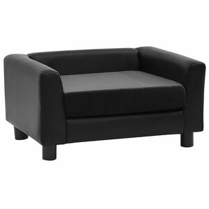 vidaXL hundesofa 60x43x30 cm plys og kunstl&aelig;der sort