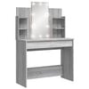 vidaXL makeupbord med LED-lys 96x40x142 cm gr&aring; sonoma-eg
