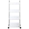 vidaXL opbevaringsvogn i 4 niveauer transparent 37x28x95 cm akryl