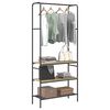 vidaXL Tøjstativ med hylde Sonoma eg 77 x 30 x 171 cm Konstrueret træ