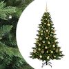 vidaXL Kunstigt juletr&aelig; med julekugle 120 cm 150 LED'er Varm hvid