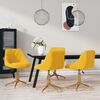 vidaXL drejelige spisebordsstole 4 stk. fl&oslash;jl sennepsgul