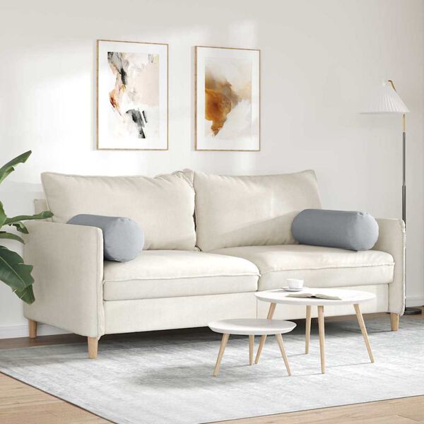 vidaXL Bolsterpuder 2 pcs Lysegr&aring; &Oslash; 25 x 70 cm Stof