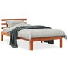 vidaXL sengeramme uden madras 100x200 cm massivt fyrretr&aelig; gyldenbrun