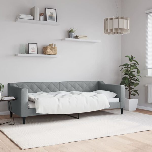 vidaXL daybed 80x200 cm stof lysegrå