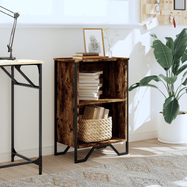 vidaXL bogreol 50x31x74,5 cm konstrueret træ røget egetræsfarve