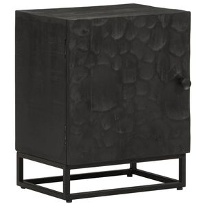vidaXL sengebord 40x30x50 cm massivt mangotr&aelig; og jern sort