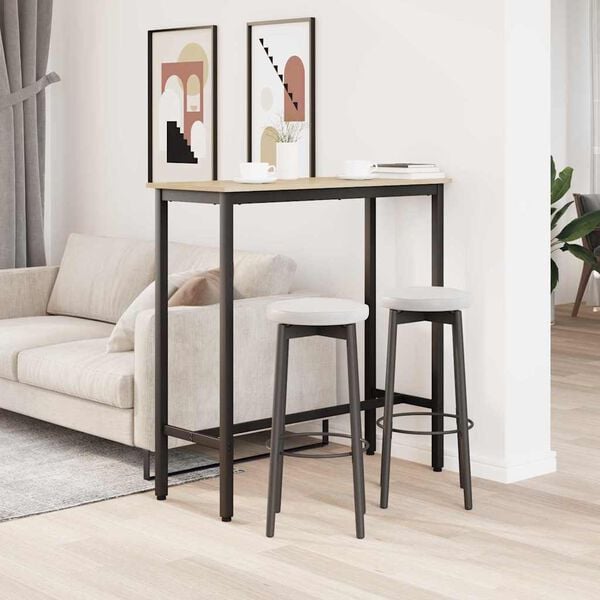 vidaXL bord Sonoma eg 100 x 40 x 100,5 cm Ingeni&oslash;rtr&aelig; og st&aring;l