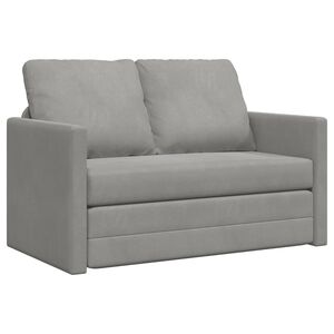 vidaXL 2-i-1 sovesofa 122x204x55 cm velour lysegr&aring;
