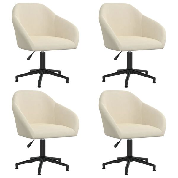 vidaXL drejelige spisebordsstole 4 stk. fl&oslash;jl cremefarvet