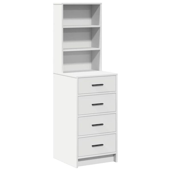 vidaXL Highboard med skuffe Hvid 40 x 41 x 135 cm Konstrueret tr&aelig;