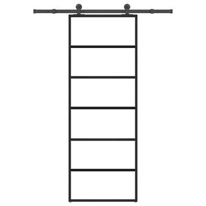 vidaXL skyded&oslash;r med hardwares&aelig;t 76x205 cm sikkerhedsglas aluminium