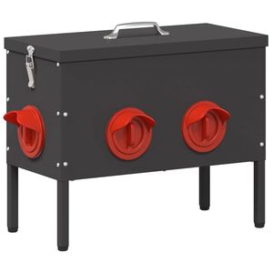 vidaXL H&oslash;nsefoder Sort 41,5 x 20,5 x 33 cm Koldvalset St&aring;l