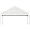 vidaXL pavillon med tag 13,38x5,88x3,75 m polyethylen hvid