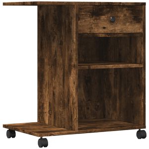 vidaXL printerstativ med hjul 60x40x68,5 cm r&oslash;get egetr&aelig;sfarve