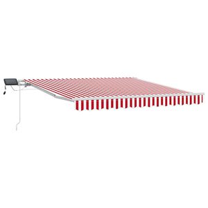 vidaXL Udtr&aelig;kkelig markise R&oslash;d og Hvid 350 x 250 cm Stof og aluminium