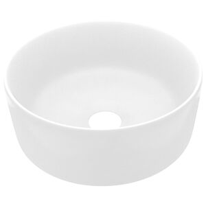 vidaXL luksuri&oslash;s h&aring;ndvask 40x15 cm rund keramisk mat hvid