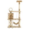 vidaXL kradsetr&aelig; til katte med sisal-kradsestolper 140 cm beige poteprint
