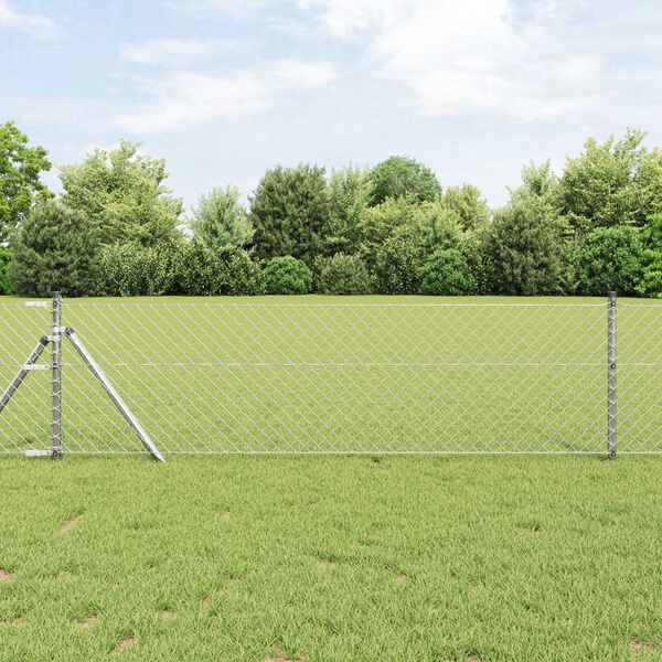 vidaXL Hegnsp&aelig;l S&oslash;lv 25 x 0,6 m (40 x 40 mm net) St&aring;l