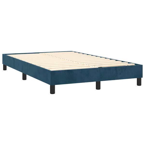 vidaXL Boxspring sengeramme M&oslash;rkebl&aring; 120x200 cm Fl&oslash;jl