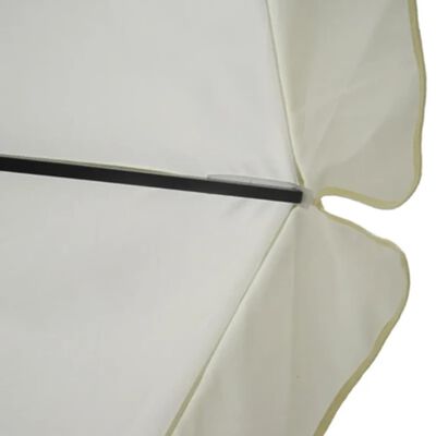 Parasol i aluminium med transportabel sokkel, hvid