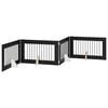 vidaXL Sammenklappelig hundegitter med stativer 4 stk. Sort eg 401 cm