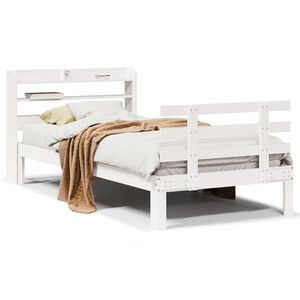 vidaXL Sengeramme med hovedg&aelig;rde uden madras Hvid 90x190 cm