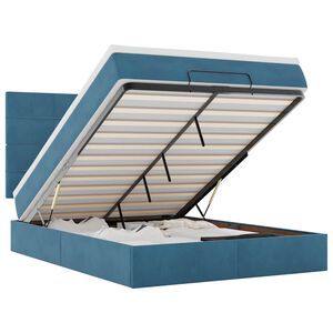 vidaXL osmannisk sengeramme med madrasser 140x190 cm fl&oslash;jl m&oslash;rkebl&aring;