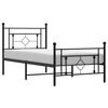 vidaXL sengeramme med sengegavl og fodg&aelig;rde 100x200 cm metal sort