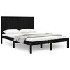 vidaXL sengeramme 140x190 cm massivt fyrretr&aelig; sort