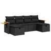 vidaXL sofas&aelig;t til haven 6 dele med hynder polyrattan sort