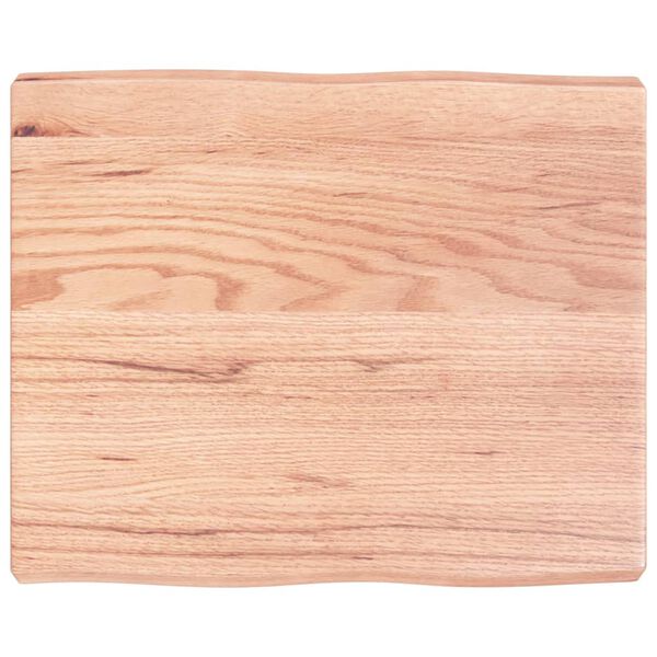 vidaXL bordplade 60x50x(2-6) cm naturlig kant behandlet tr&aelig; lysebrun