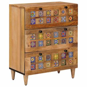 vidaXL Sideboard Naturfarvet 60 x 33 x 75 cm Massivt mangotr&aelig;