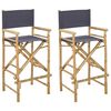 vidaXL Folding Directors Stol 2 pcs Naturfarvet 58 x 48 x 115 cm