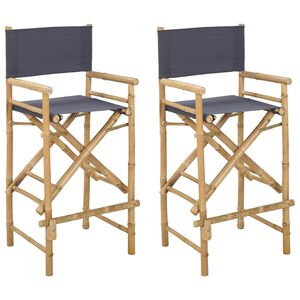 vidaXL Folding Directors Stol 2 pcs Naturfarvet 58 x 48 x 115 cm