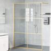 vidaXL Walk-in brusev&aelig;g Guld 140 x 195 cm h&aelig;rdet glas