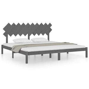 vidaXL sengeramme 200x200 cm massivt tr&aelig; gr&aring;