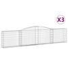 vidaXL buede gabionkurve 3 stk. 400x30x80/100 cm galvaniseret jern