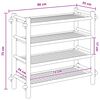 vidaXL Skostativ med hylde Naturfarvet 4-niveau Bambus