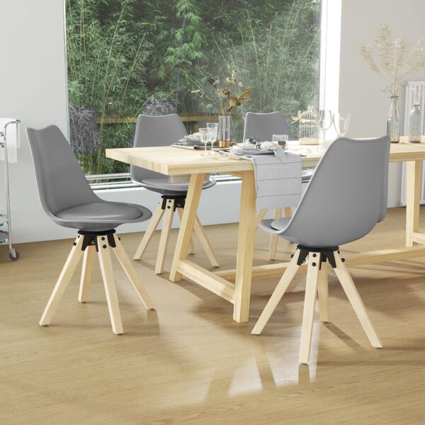 vidaXL drejelige spisebordsstole 4 stk. PP gr&aring;